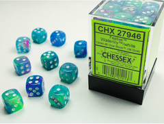 CHESSEX - FESTIVE 36D6 WATERLILY/WHITE 12MM